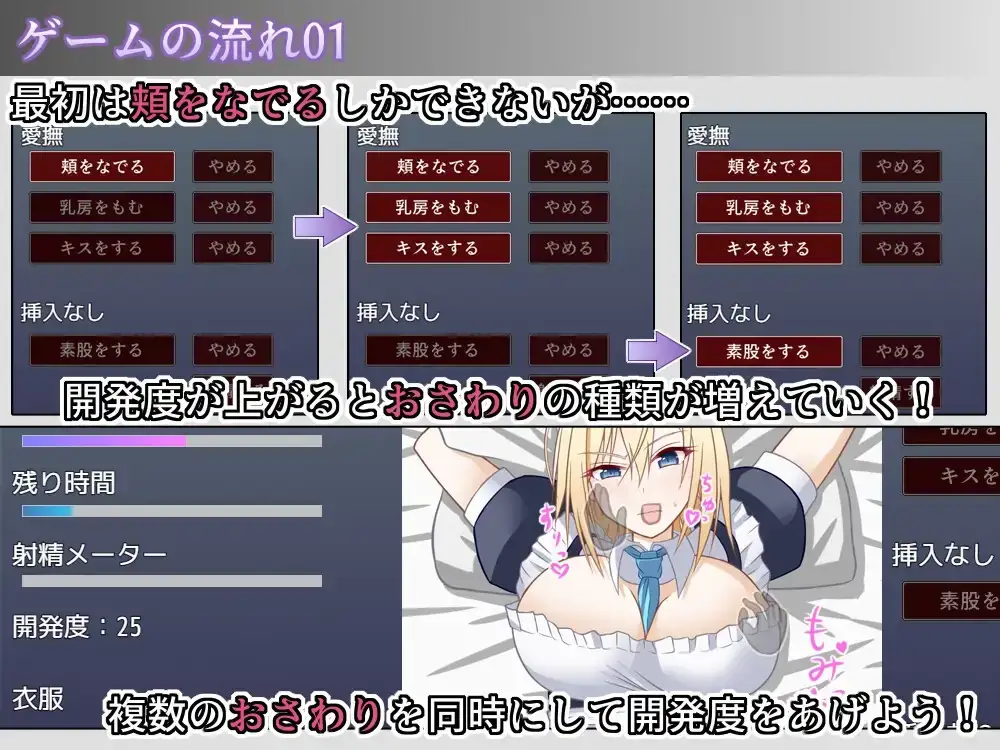お屋敷メイド妊娠計画攻略中的流程系统面板与阶段推进示意